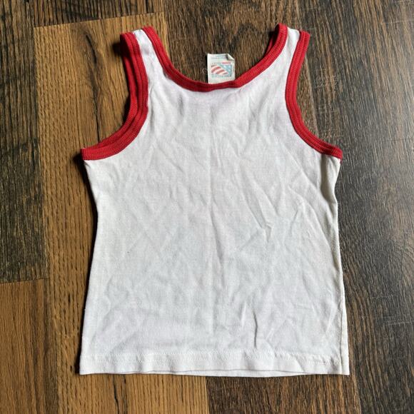 VTG 90s Chicago Bulls Toddler Tank Top Size 3T NBA Red Trim Graphic Tee - Picture 2 of 7